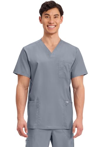 Image of Cherokee WW Revolution V-Neck Scrub Top for Men with 3 Pockets