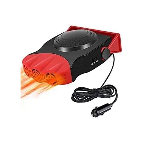 Leaflai Car Heater New Upgrade 2 in 1 Cooler & Heater Fan Vehicle Electronic Air Heater 12V 150W Car Windshield Heater Defogger Demister Defroster Plug Into Cigarette Lighter Car Windscreen Fan Cover