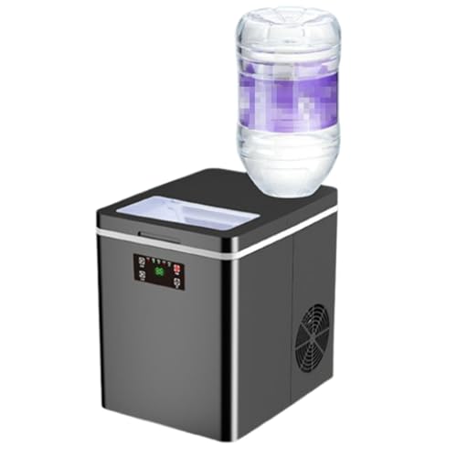 Máquina fabricadora de hielo de sobremesa, función de autolimpieza, produce 10-18 cubos en 30 minutos, capacidad de 35 kg por 24 horas, para hogar/cocina/oficina/bar (negro)