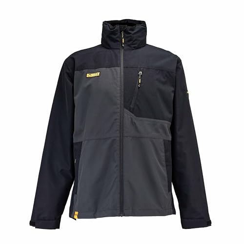 DEWALT Southampton Men's Waterproof, Breathable, Polyester, Regular Fit Work Jacket, Grey/Black, XX Large
