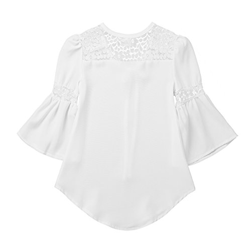 Big Girl's School Uniforms Long/Short Sleeves Frill Collar Ruffled Blouse Button up Shirt4