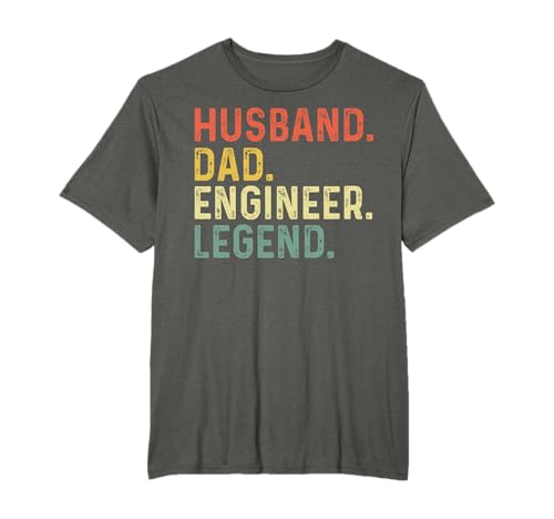 Husband Dad Engineer Legend Cooles Retro Geschenk für Ingenieure Papa T-Shirt