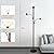 Luvkczc Floor Lamps for Living Room, 72" Tall Torchiere Floor Lamp with 8W Adjustable Reading Lights, Industrial Lamps for Living Room, Bedroom, Office, Black Tree Floor Lamp, 3 Bulbs Included