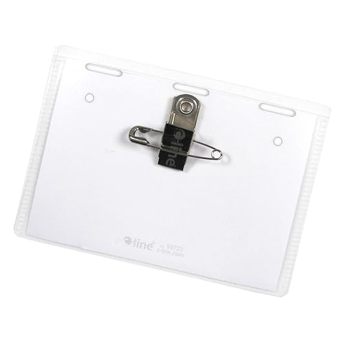 C-Line Name Badge Kit with Inserts, Top Load, 3-1/2" x 2-1/4", Clear, Combo Clip/Pin, Box of 50 (95723), White, 3.5 x 2.25-Inch - Image 3