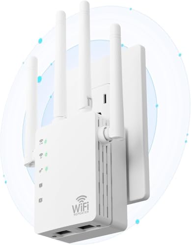 WiFi Extender, 2026 Signal Booster with Dual Band 5GHz/2.4GHz, Long Range Up to 14000 sq. ft, Internet Extender WiFi Booster, WiFi Extenders Signal Booster for Home and Outdoors (Model FT03)