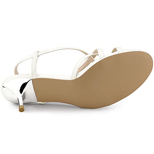 Allegra K Allegra K Women's Slingback Strappy Kitten Heel Heels Sandals 7 White