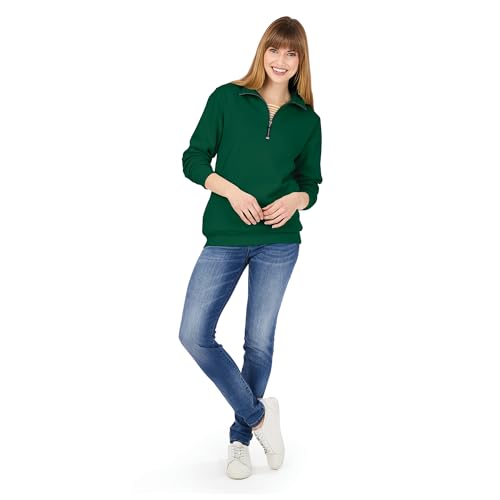 Image of Charles River Apparel Unisex Crosswind Quarter Zip Sweatshirt, Soft Cotton Blend Pullover with Pockets