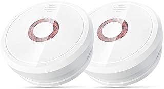 Smoke Alarm Battery Operated Smoke Detector with 10 Years Life/5 Years Battery, Isafenest Fire Alarm with LED Indicator & Silence Button, Photoelectric Smoke Alarms for Home 2 Pack