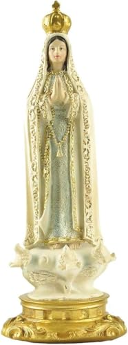 Image of PlentifulHome Our Lady of Fatima Statue – 20 cm Resin Virgin Mary Figurine with Rosary, Catholic Religious Home Decor for Prayer Room, Altar or Christian Gift