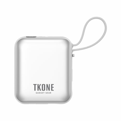 Image of TKONE Trek Mini 10000mAh Power Bank with Built-in Type-C & Lightning Cable, 22.5W Fast Charging, LED Digital Display, Compact Portable Power Bank for iPhone, Samsung, Android Devices & Tablets
