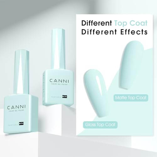 Image of CANNI 9ml Soft Iceberg Blue Gel Nail Polish, High Gloss UV LED Soak Off Gel