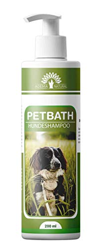 ADEMA NATURAL® PETBATH - Hundeshampoo - Shampoo für Hunde und Welpen gegen Juckreiz - bei Fellgeruch - Milben - Flöhe - Läuse - Pilz oder Fellwechsel - 200 ml Cover
