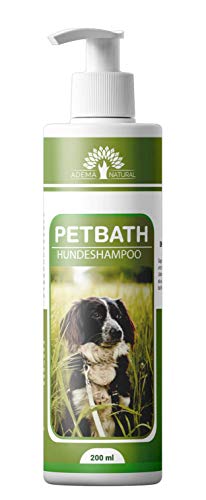 ADEMA NATURAL® PETBATH – Hundeshampoo – Shampoo für Hunde und Welpen gegen Juckreiz – bei Fellgeruch – Milben – Flöhe – Läuse – Pilz oder Fellwechsel – 200 ml