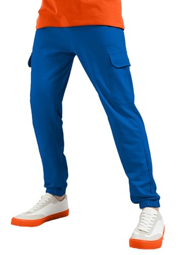 Image of Veirdo 100% Pure Cotton Regular Fit Mid Rise Trackpants with Side Pocket for Men & Boys