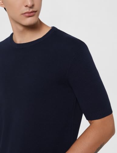 Image of Amazon Brand - Symbol Men's 100% Cotton Textured T-Shirts | Flat Knit |Round Neck | Half Sleeve | Available in Plus Sizes