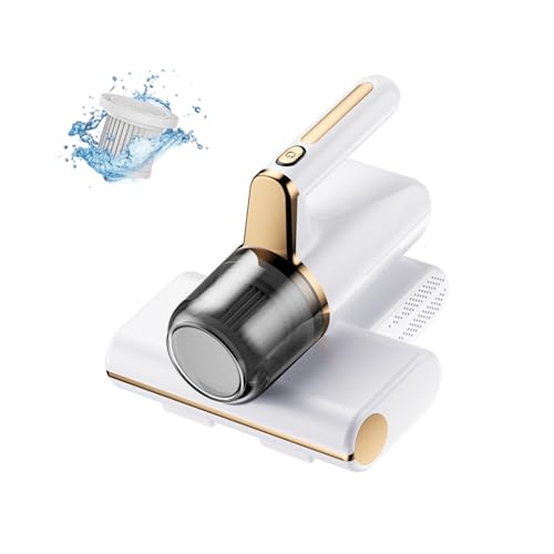 OLAQLLD Aspirateur Matelas Anti Acariens, éLimine 99,9% des BactéRies, AllergèNes, Acariens Aspirateur Canapé avec LumièRe UV Et Vibration Aspirateur Laveur Canapé pour Le Nettoyage,White