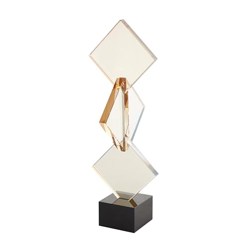 Estatua decorativa de vidrio naranja 6x6x16 pulg miniatura 1