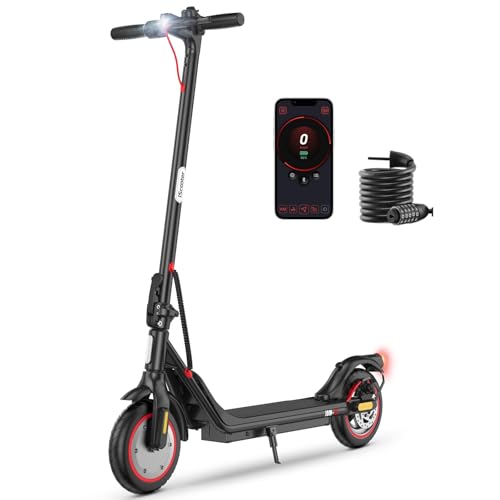 iScooter Patinete Eléctrico Adultos Homologado DGT, 450W Motor, Autonomía De 20-25 KM, Máxima 25KM/H, Bocina, Timbre, Intermitentes, App, Frenado Doble, Plegable, Carga 120 KG