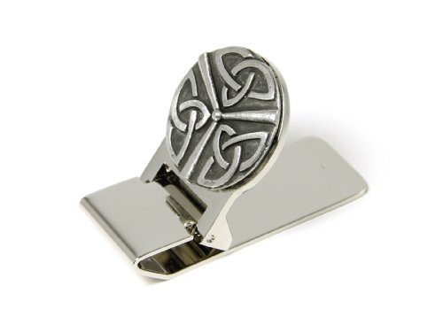 Biddy Murphy Irish Gifts - Clip para dinero de acero inoxidable con resorte y peltre, fabricado en Irlanda
