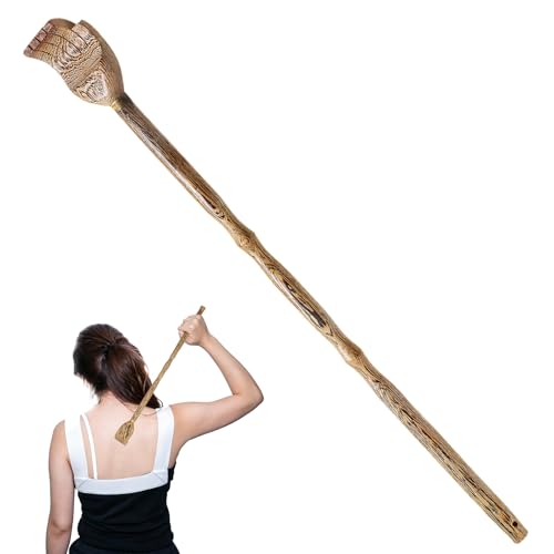 43 cm Holzrückenkratzer mit Langem Griff Sanfte Juckreizlinderung Rückenkratzer Holz Kitzeln Und Massage zur Entspannung Kompakt Und Tragbar Geeignet für Männer Und Frauen