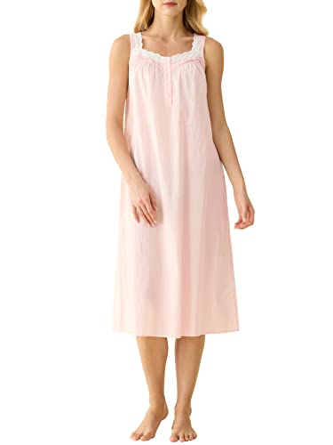 Latuza Women's Sleeveless Cotton Nightgown with Matching Long Robe Set2