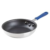 Winco AFPI-8NH, 8-Inch Induction Ready Aluminum Fry Pan with Non-Stick Coating, Frying Pan with Sili