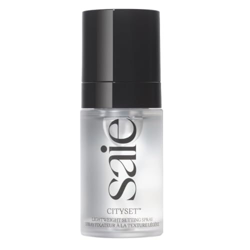 Saie Mini CitySet Makeup Setting Spray - Non-Aerosol Face Mist - 16-Hour Hydrating Setting Spray - Natural Dewy Finish - Ultra-Fine Non-Comedogenic Facial Mist - Travel Size Makeup - Vegan (1.01 oz)