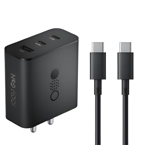 Image of CMF Original 100W Gan USB C 3-Port Adapter with 1M Type C Cable for Nothing Phone 2A /2A Plus /2 /1, Samsung S25, S24 Ultra, S24, Pixel 9 Pro XL, 9 Pro, Laptop, Pad, | 100W Complete Combo, Black