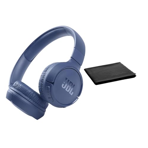 JBL Tune 510BT Wireless On-Ear Headphones Pure Bass Sound, Bluetooth 5.0, 40H Battery, Multi-Point Connectivity, Hands-Free Calls, Lightweight & Foldable Design, Includes Cleaning Cloth