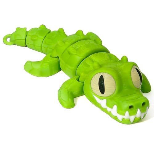 3D Printed Toy Flexible Articulated Crocodile Interactive Fidget Toy for