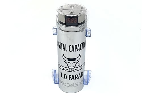 Capacitador digital de 1.0 Farad con protección avanzada y display automático – Mejora el sistema de sonido de tu coche con estabilidad y control de energía