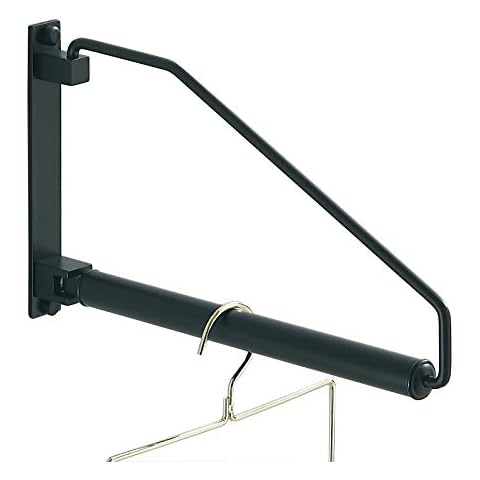 NEWRAIN Folding Clothes Hanger Rack, Wall Mounted Laundry Racks for Drying Clothes,Swing Clothing Hanging System Drying Closet Storage Organizer Black Cover