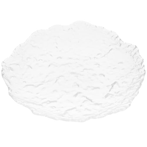 Hemoton Salad Plate 9 Inch Glass Dessert Salad Appetizer Plate Snack Fruit Plate Japanese Sushi Platter Food Dishes Jewelry Dish Trays for Home