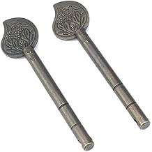 Crapyt Door Lock Latch Antique New Chinese Style Bronze Furniture Mystery Vintage Hardware L8.6cm/3.39" 2 PCS Lock Bolt Locking Pin Door/Cabinet Decorative Replacement Locking Pin