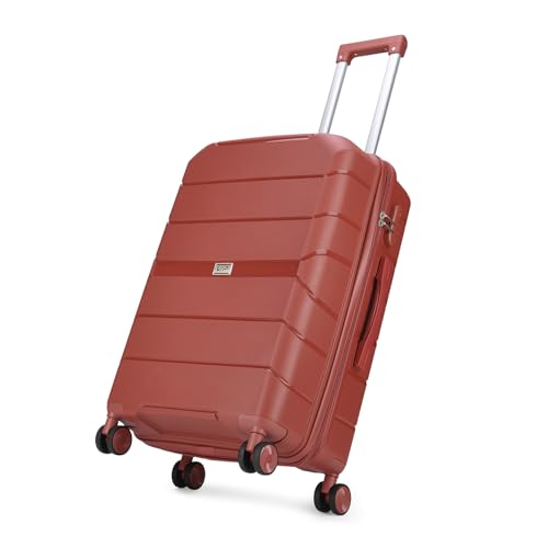 Image of VIP Pristine Hardsided 8 Wheel Polypropylene (Pp) Spinner Suitcase With Large Expander,Combination Lock And 5 Years International Warranty (Deep Red, (Cabin+Medium+Large)), 60 Cm