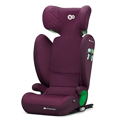 Kinderkraft JUNIOR FIX 2 I-SIZE Seggiolino auto 15-36 kg, Gruppo 2-3, 100-150 cm, con Isofix, Poggiatesta regolabile, Sistemi di sicurezza, Leggero Facile da trasportare, Facile da pulire, Borgogna