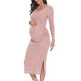 Photo Gallery lahilo abito premaman aderente a costine con scollo a v e arricciatura laterale, abito premaman per baby shower, rosa, xx-large Photo Gallery lahilo abito premaman aderente a costine con scollo a v e arricciatura laterale, abito premaman per baby shower, rosa, xx-large