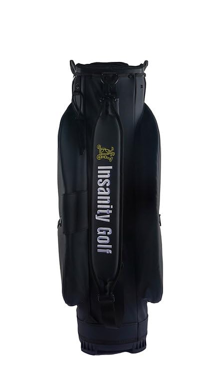 Insanity Golf Deluxe PU Leather 15-Way, Full Dividers, Light-Weight Golf Bag for Golf Cart and Golf Trolley Use - White/Blue/Black