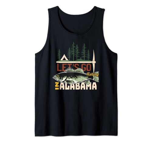 Camping Fishing in Alabama - Nature Alabama Fishing Tank Top