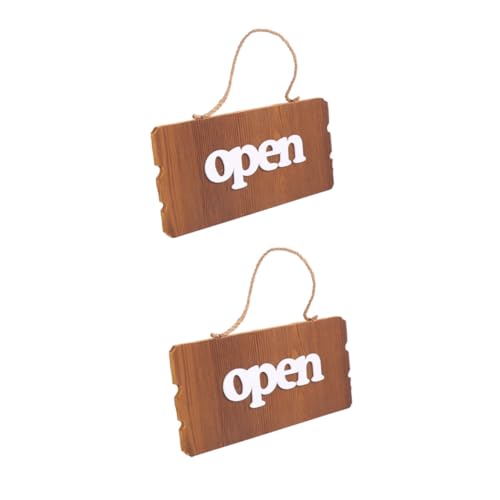 LOORGVEL 2個 両面オープンク木製ドアサイン 壁掛け用レトロドアプレート 店舗 カフェ 自宅用吊り下げタグ