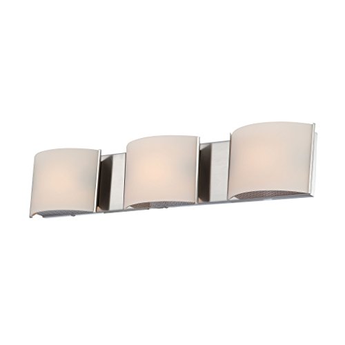 Super Deal Product Alico Industries BV6T3-10-16M fixtures, Nickel Vanity Light, 24.75" D x 3.25" L x 4.88" H