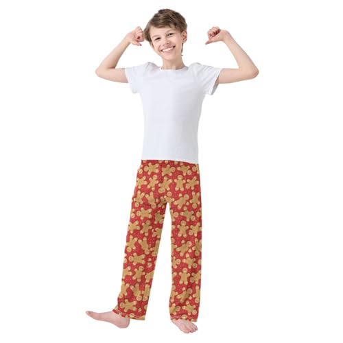ZZXXB Funny Gingerbread Boys Long Pants Soft Trousers Elastic Waist Kids Lounge Bottoms with Pockets S-XL2