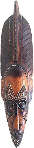 OMA African Wall Mask Decor Fire Mask Tribal Tiki Protection Wooden Hand Crafted Home Decor Gift Large 20