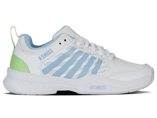 K-Swiss Women's Court Express 2 Tennis Shoe, White/Dutch Canal/Paradise Green, 7.5 UK