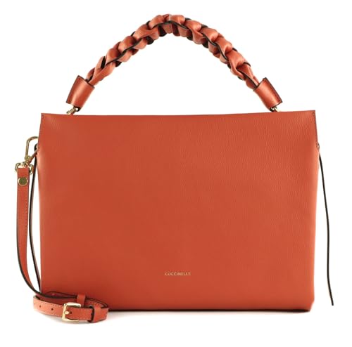 Sac à épaule bandoulière Coccinelle Boheme grand format en cuir grainé rouge Tangeri