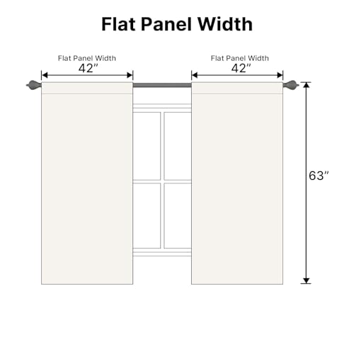 Image of H.VERSAILTEX Light Reducing Curtains Thermal Insulated Window Treatment Panels Room Darkening Privacy Assured Drapes for Living Room Back Tab /Rod Pocket Bedroom Drapes 2 Panels, Ivory - 42 x 63 Inch