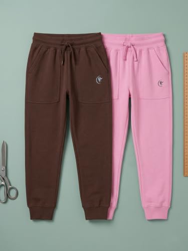 Image of KiddoPanti Boys Solid Fleece Track Pants | Cotton Poly Fleece Fabric | Ankle Length Bottom Rib | 2 Front Patch Pocket | Elastic Waist & Drawcord | Jogger Track Pants for Boys