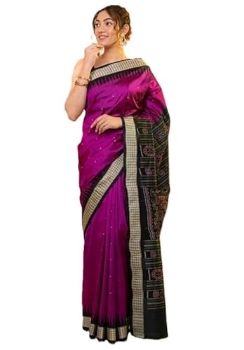 Image of Handmade Pure Bomkai Silk Saree Khandua Natural Silk Ikkat Saree For Women /Ethnic Wear /Traditonal Saree /Handloom Saree With Regular Fit Blouse Piece