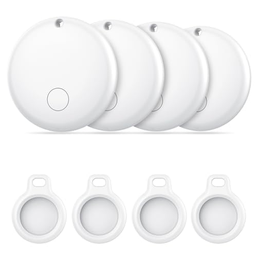 Android Smart Tag, Tracker Compatible con Google Find Hub App, Localizador Bluetooth (Sólo Android), Rastreador para Llaves, Cartera, Equipaje, Impermeable IP68, 4 Blanco