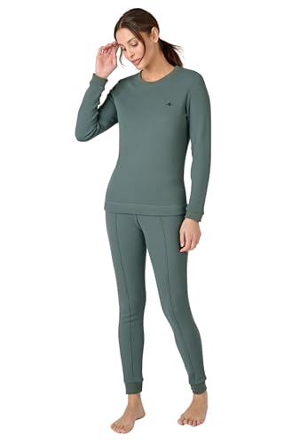 Damart - Camiseta termolactyl sensitive, muleton, para mujer, Verde Eucalipto, XL